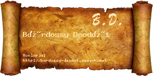 Bárdossy Deodát névjegykártya